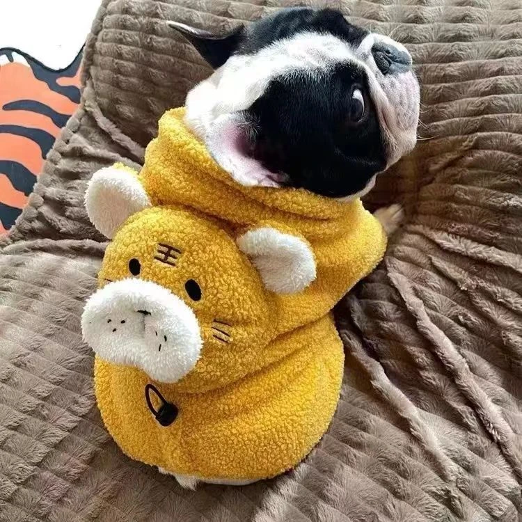 法斗连体四脚棉服狗狗加绒秋冬装宠物老虎连体衣柴犬斗牛犬棉服
