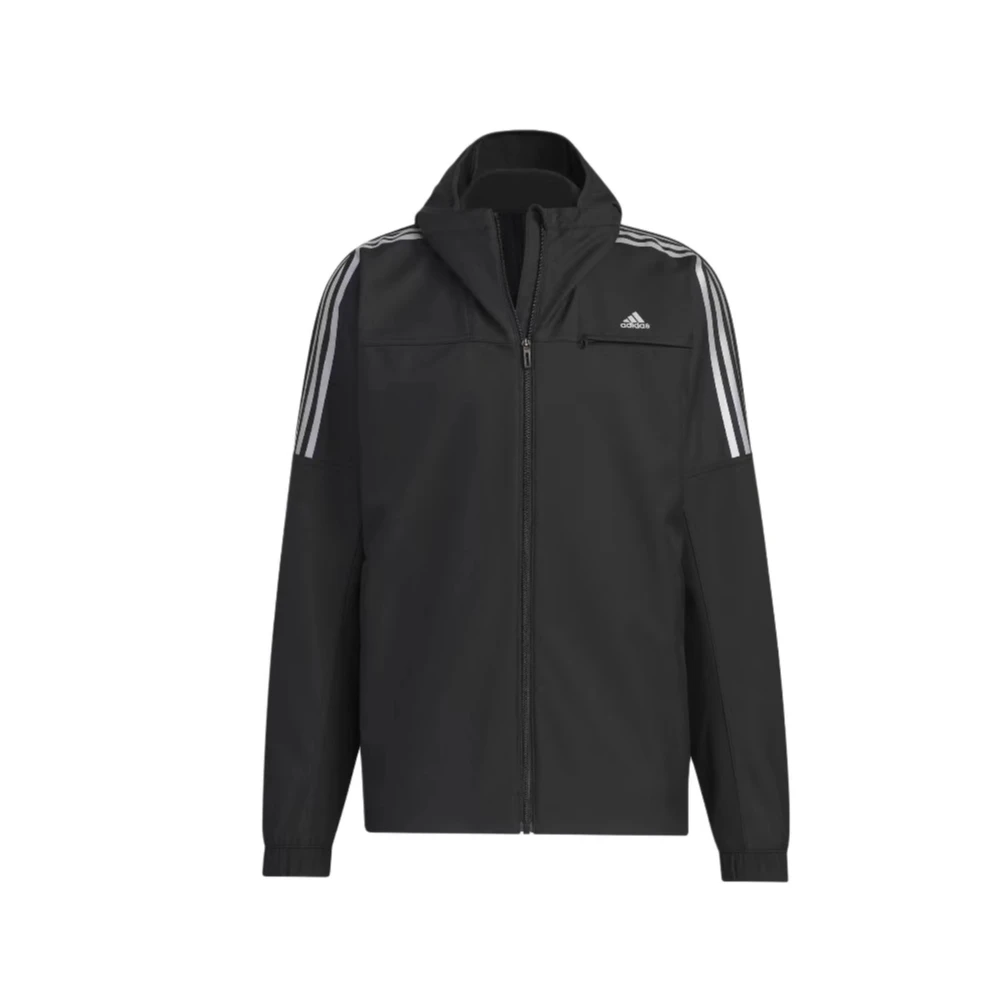 【万象城AD SWC】阿迪达斯休闲连帽拉链长袖夹克外套男款黑色JG8515