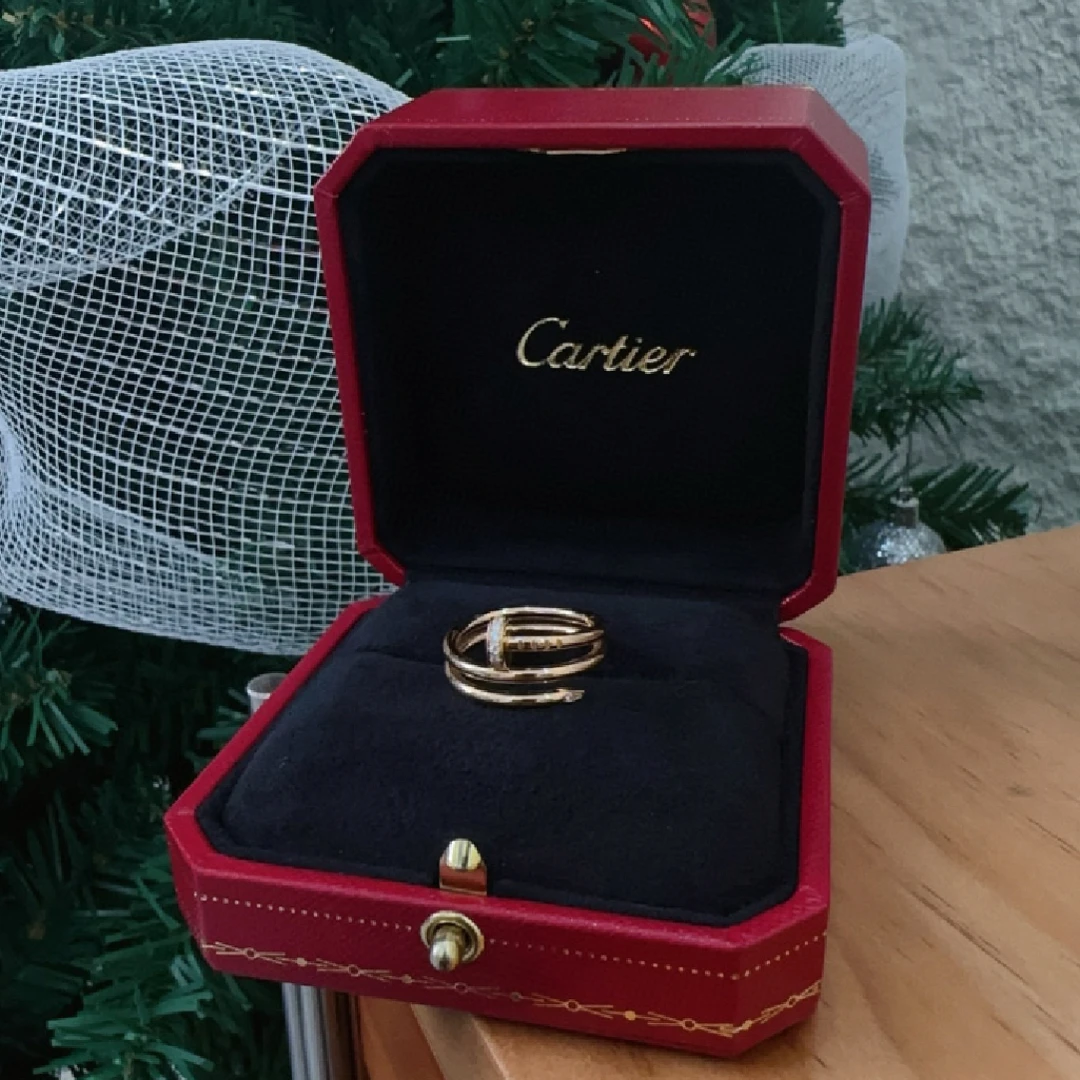 95新 Cartier/卡地亚 卡地亚钉子带钻戒指51码
