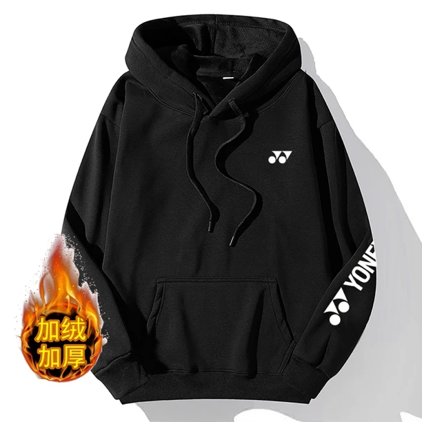 羽毛球加绒保暖卫衣长裤套装男女户外运动打球加厚束脚速干秋冬