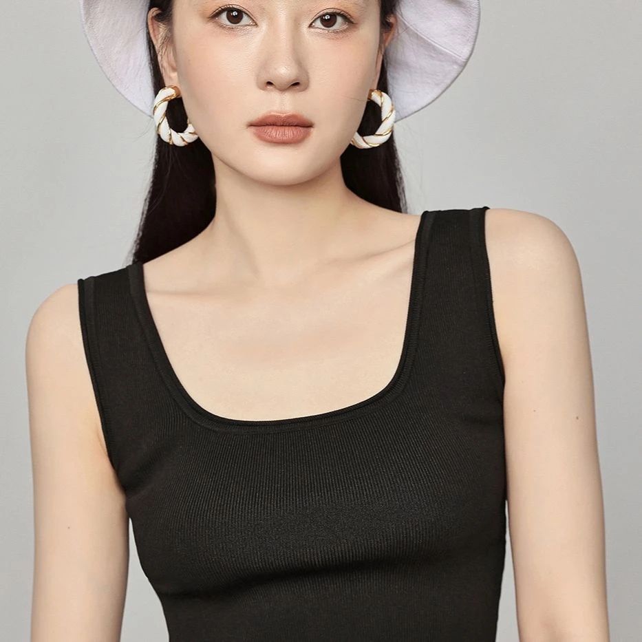 MARYME|多色街拍款高腰短款方圆领工字吊带背心女士M220145