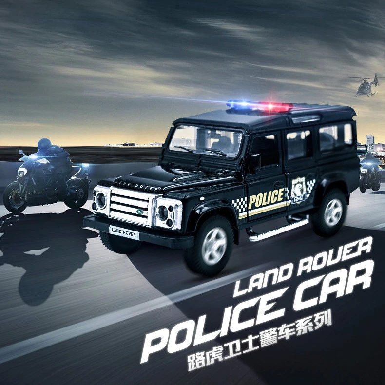 正品授权1:36仿真警车模型回力合金车模玩具车