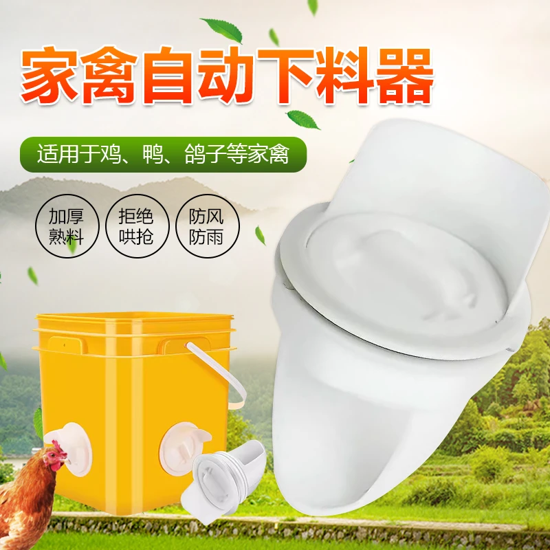 自动喂食器喂鸡下料器鸡鸭鹅投食器养鸡神器鸽子食槽家禽饮水器