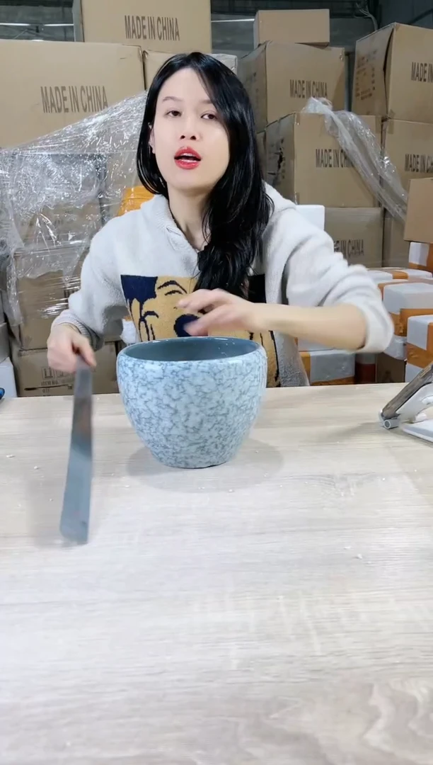 【闪购商品】陶瓷15cm以下苹果裂纹灰色17X14