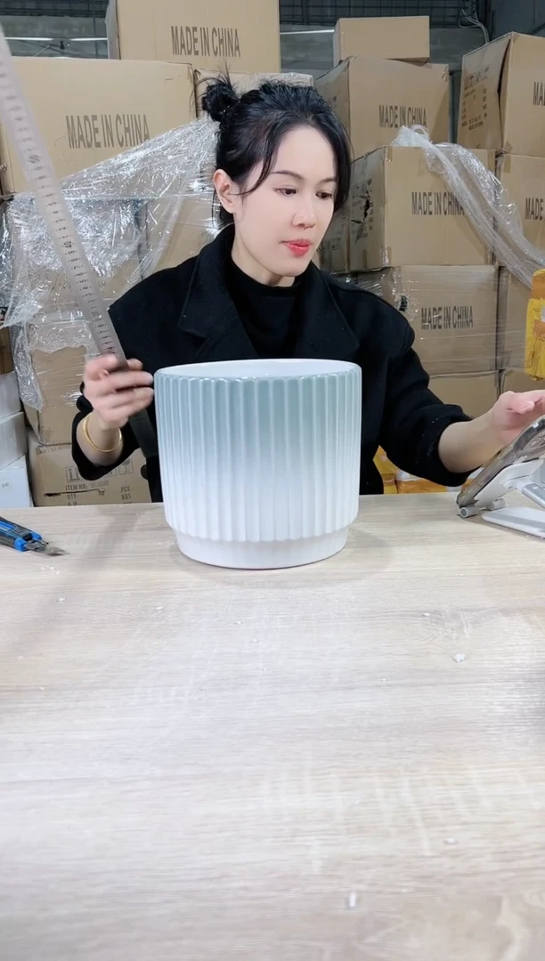 【闪购商品】陶瓷15cm-20cm条纹渐变色大号21X19