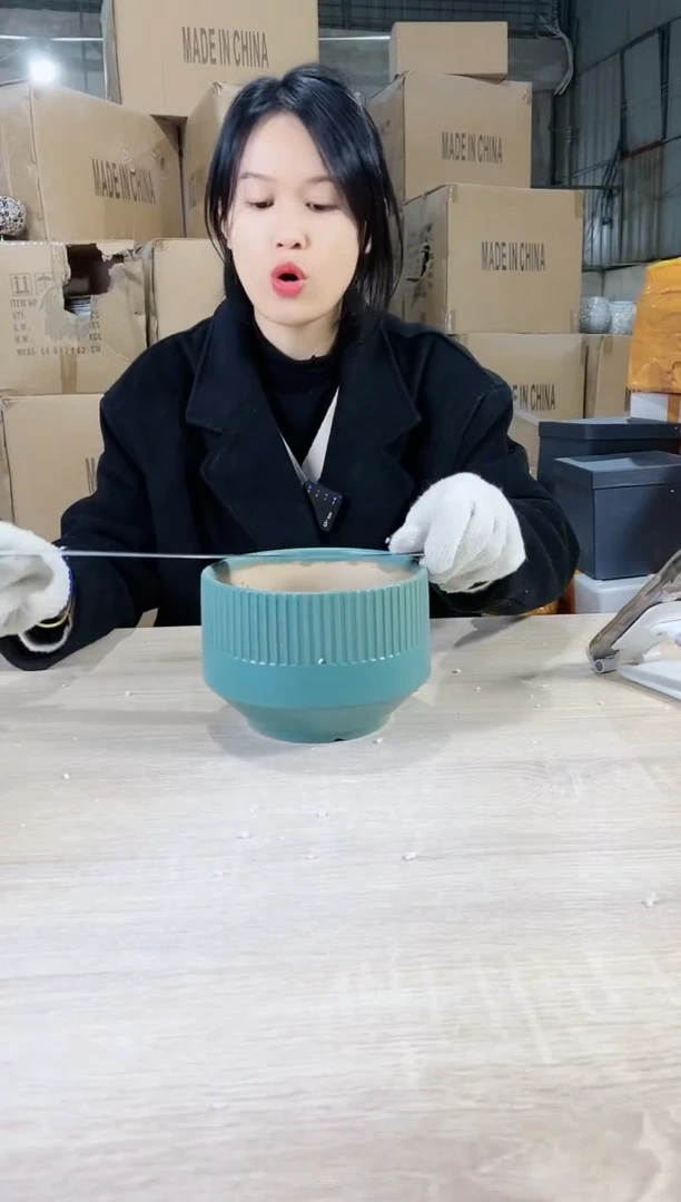 【闪购商品】陶瓷15cm以下蝴蝶兰半纹哑光深绿17X12