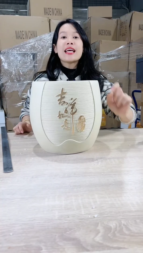【闪购商品】复合20cm(含)-50cm(含)氧化镁花盆吉祥如意24X26