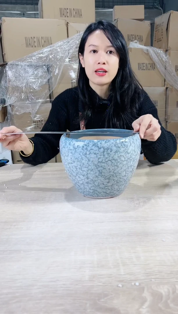 【闪购商品】陶瓷15cm-20cm苹果裂纹灰色中号21X17
