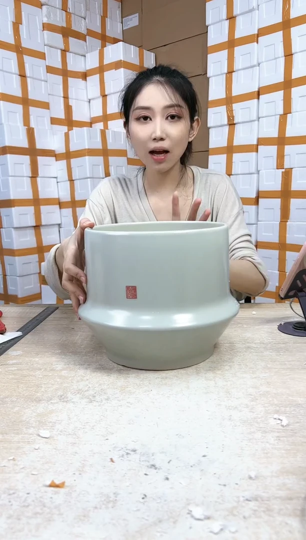 【闪购商品】陶瓷20CM以下QF01浅绿色大号23x22