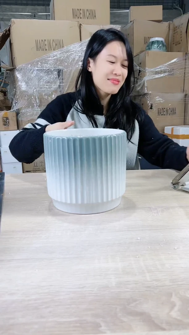 【闪购商品】陶瓷15cm-20cm条纹渐变色大号21X19