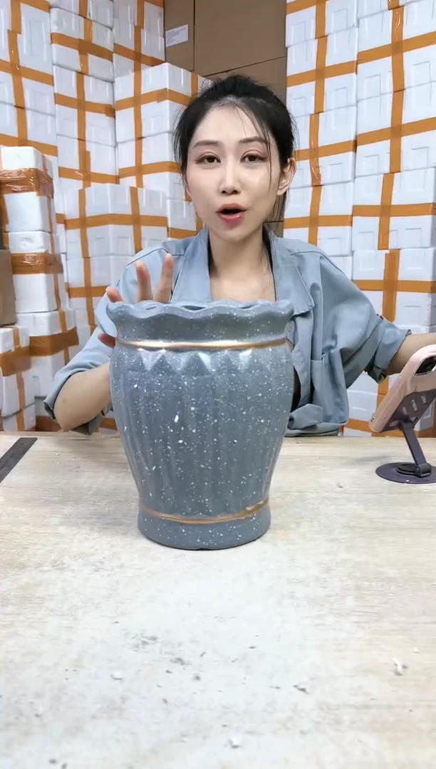 【闪购商品】陶瓷20CM以下荷口加高灰点小号19x24