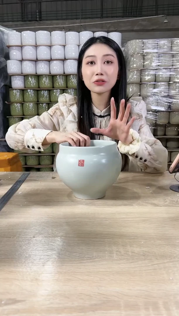 【闪购商品】陶瓷20CM以下QF02浅绿色中号18x15