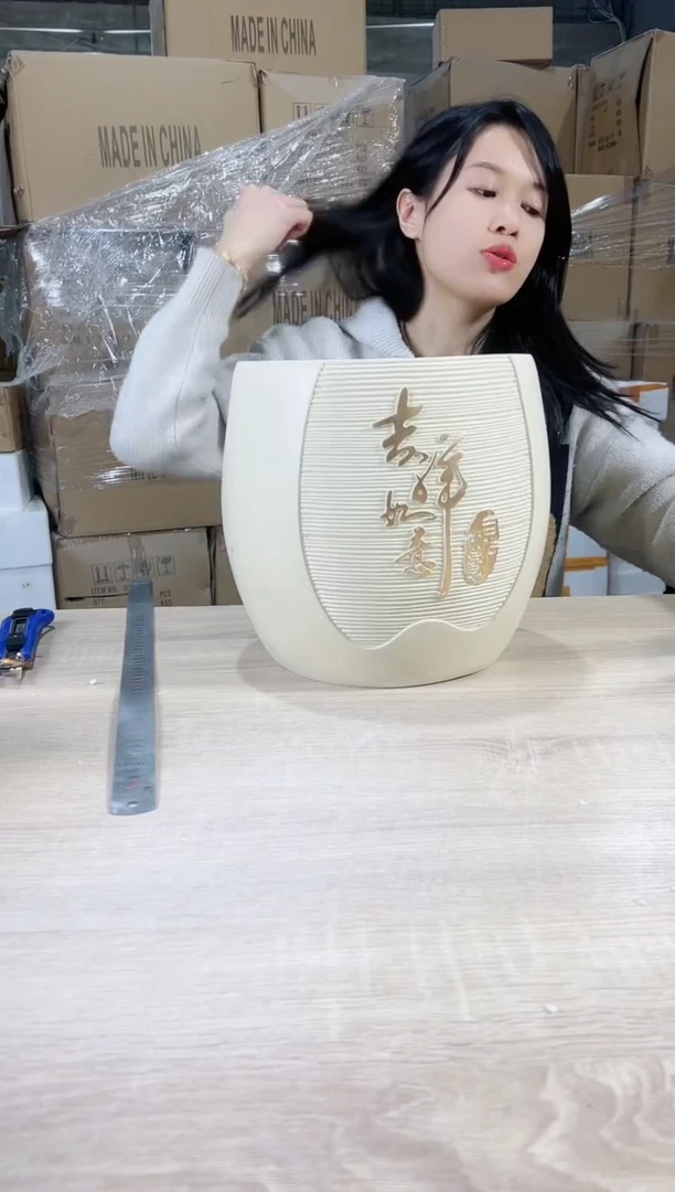【闪购商品】复合20cm(含)-50cm(含)氧化镁花盆吉祥如意24X26