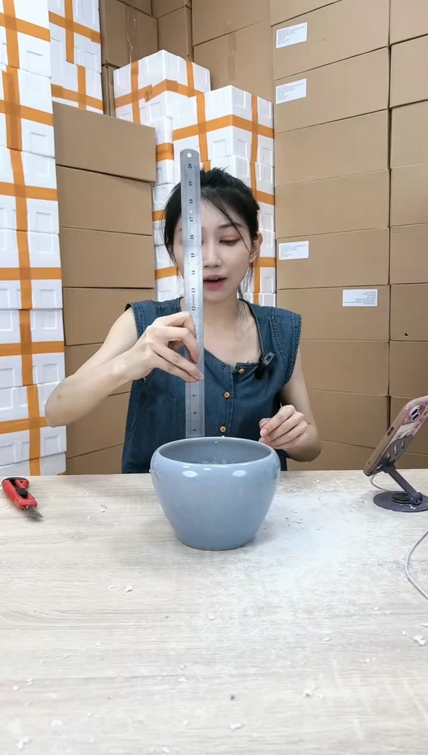 【闪购商品】陶瓷20CM以下苹果裂纹灰色小号16x13
