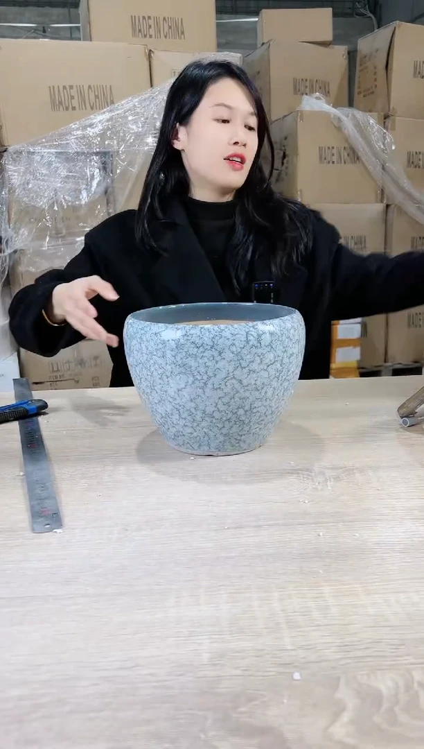 【闪购商品】陶瓷15cm-20cm苹果裂纹灰色中号21X17