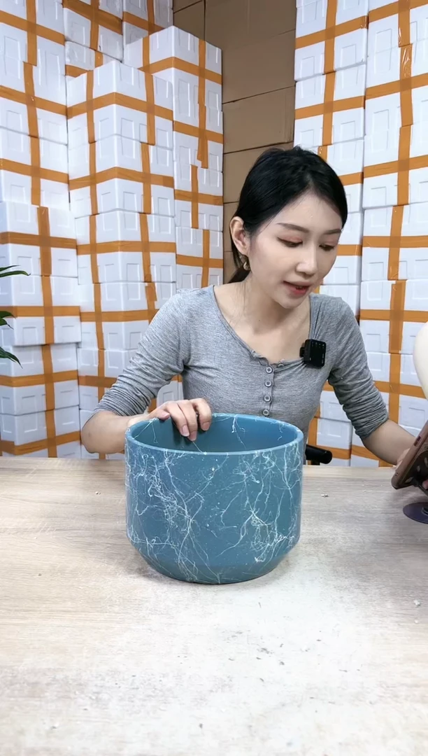 【闪购商品】陶瓷20CM以下杯型蓝飞丝大号21x15