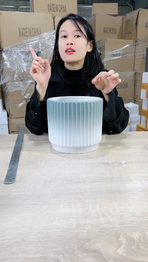 【闪购商品】陶瓷15cm-20cm条纹渐变色大号21X19