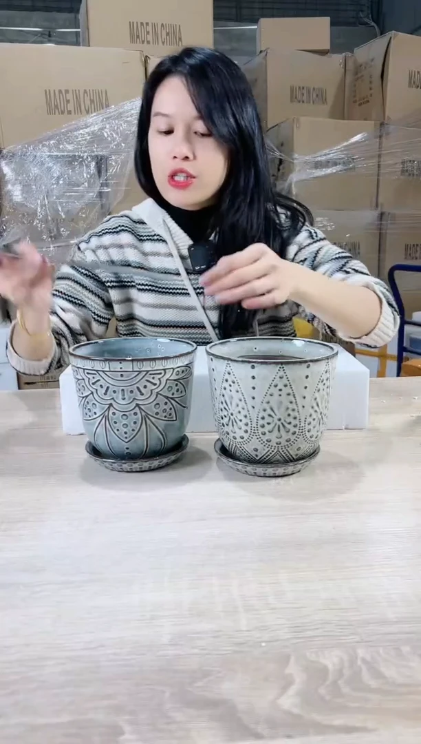 【闪购商品】陶瓷15cm以下两套青白配托盘15X14两个