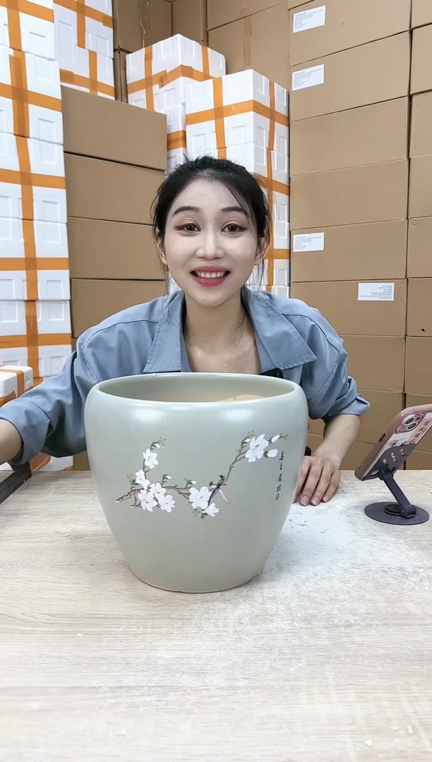 【闪购商品】陶瓷20CM（含）-50CM（不含）蛋型喜上灰色大号23x22