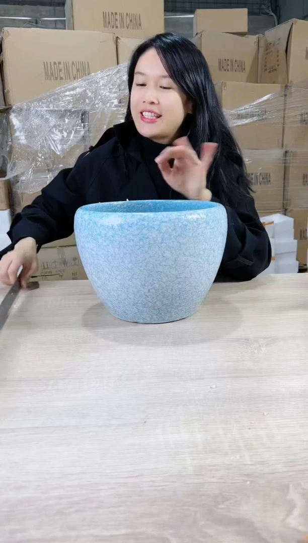 【闪购商品】陶瓷20cm(含)-50cm(含)苹果裂纹蓝色大号25X20