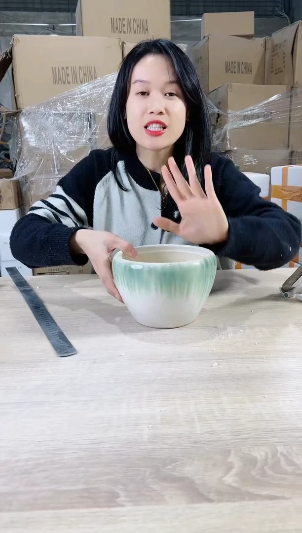 【闪购商品】陶瓷15cm以下苹果刷绿小号17X12