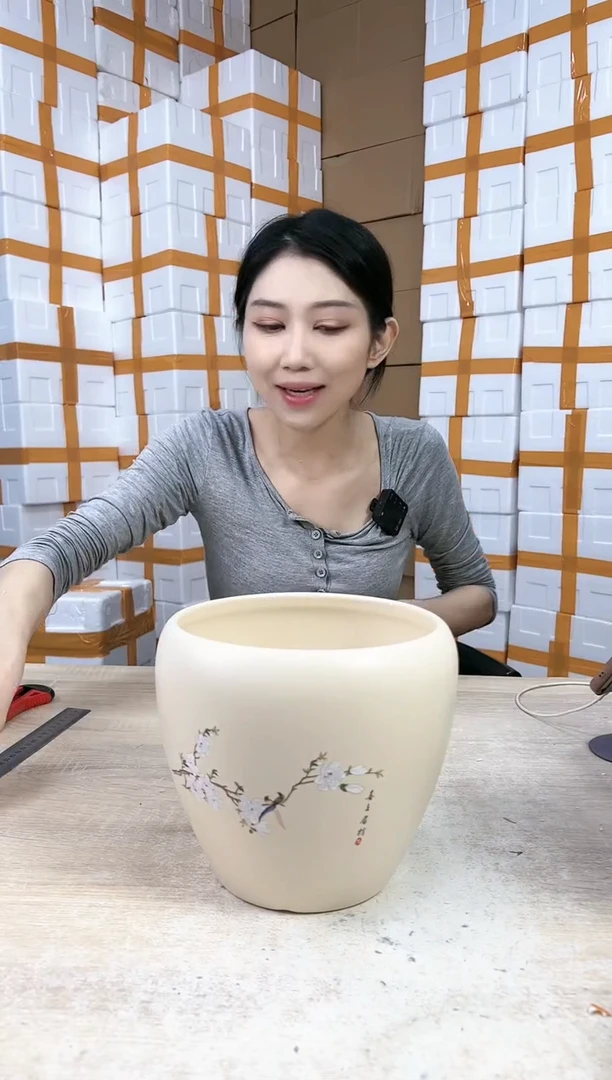 【闪购商品】陶瓷20CM以下蛋型喜上米黄中号19x19
