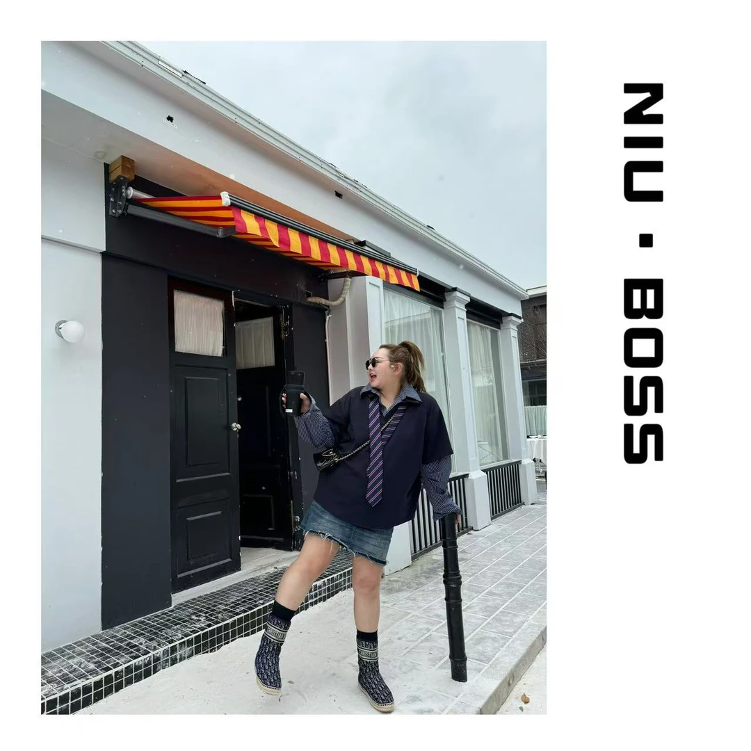 Three Ten. N大码250斤“复古学院风”假两件V领衬衫打底T恤秋冬ins