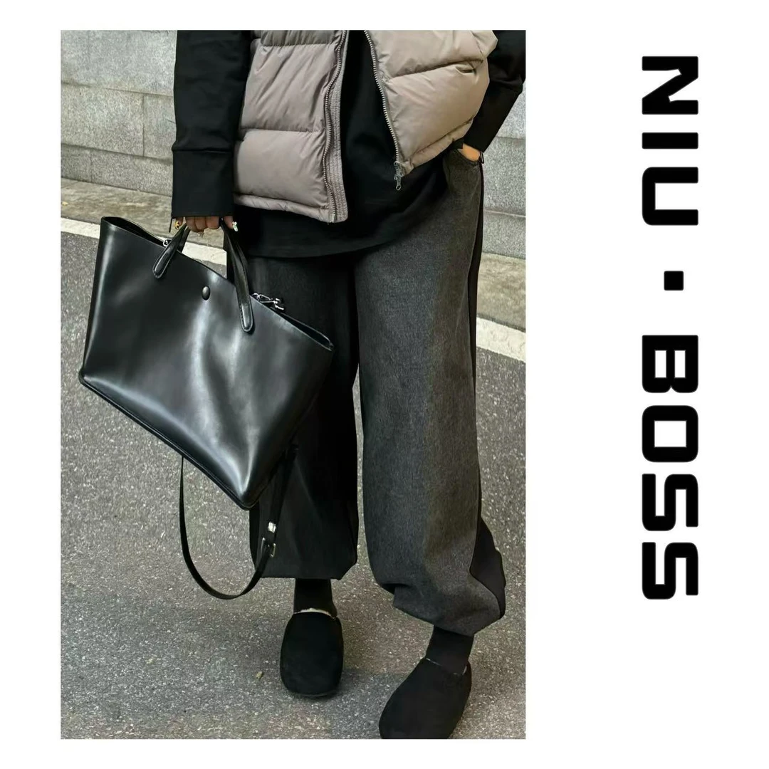 Three Ten. N大码250斤【有料】显瘦水洗牛仔拼接束脚休闲裤