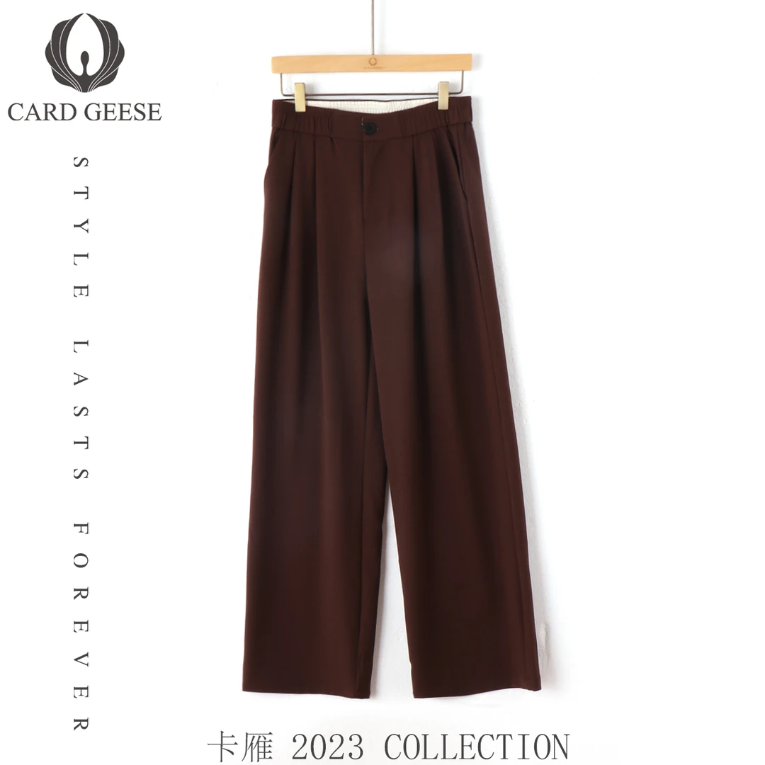 卡雁CARD GEESE24春秋时尚阔腿松紧腰百搭神裤MYJ2-23S852-6910