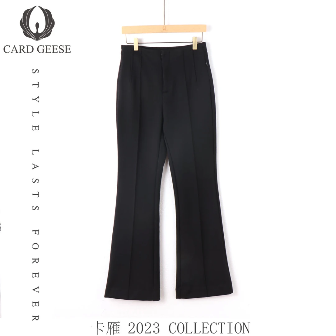 【卡雁CARD GEESE】鱼骨裤修身加绒显瘦微喇裤MYJ2-23S867-23529