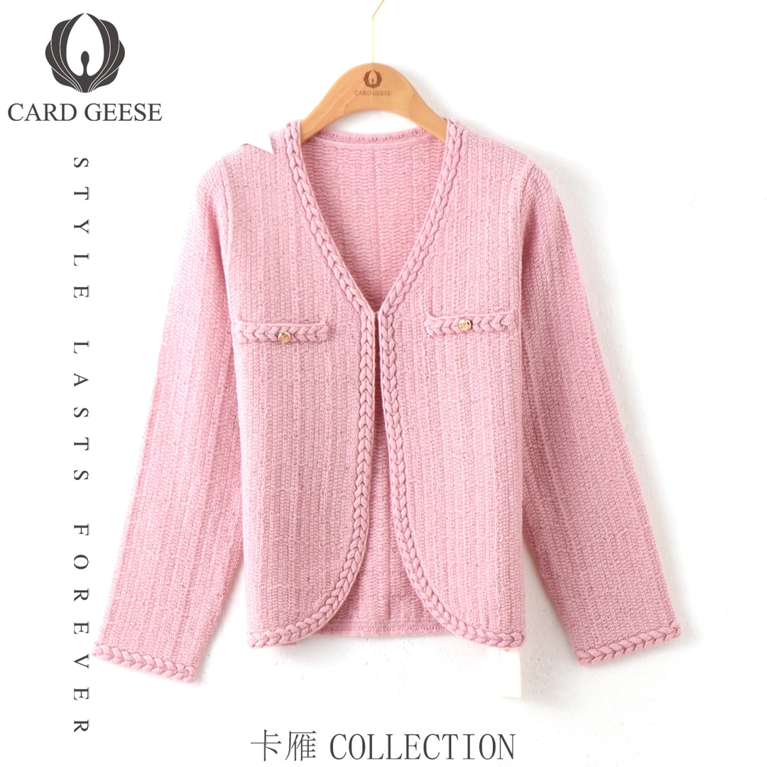 卡雁CARD GEESE24夏设计款时尚百搭针织开衫MYJ2-24T302-9675
