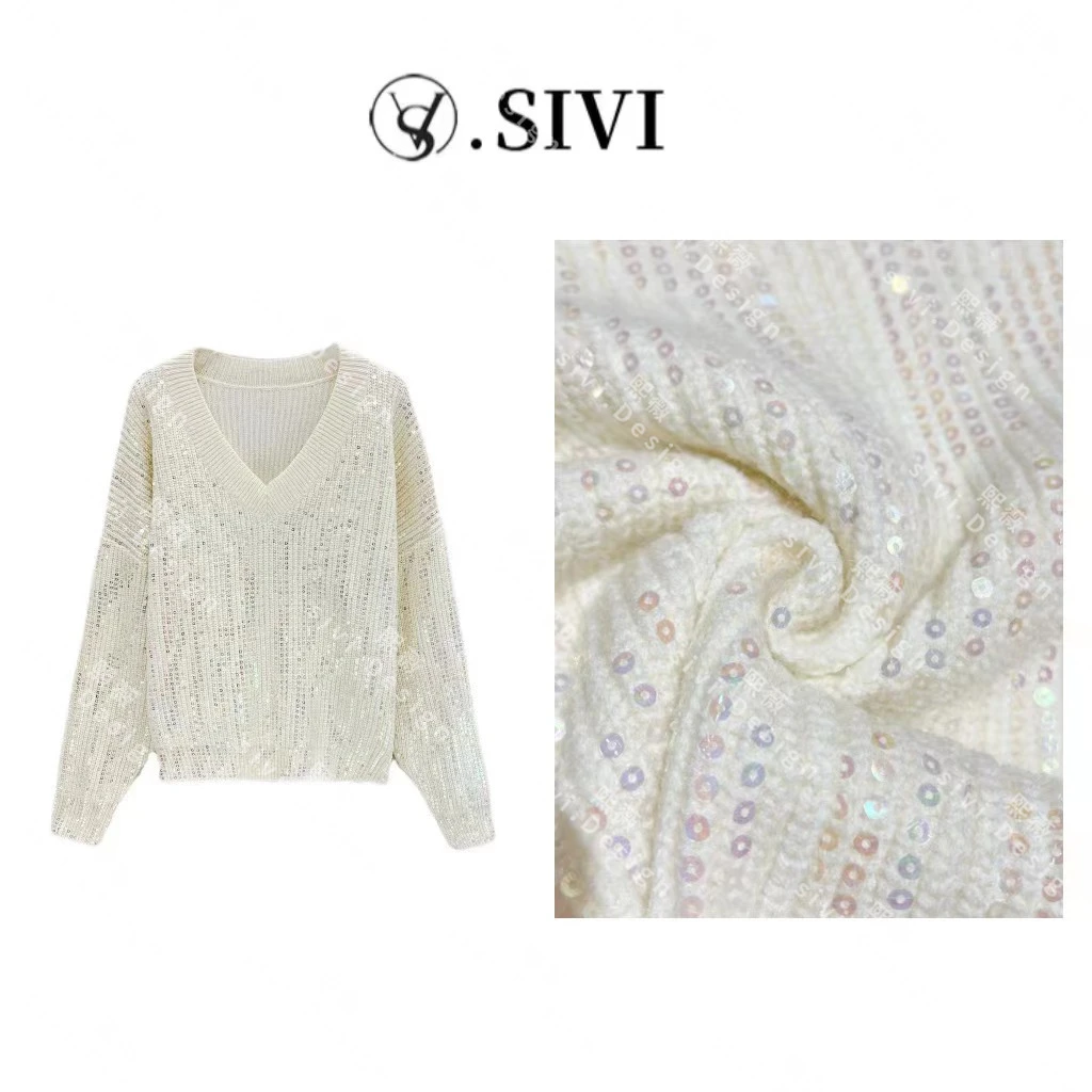 SIVI【扑灵扑灵】2023新款圣诞款慵懒风时尚百搭休闲毛衣女F2566
