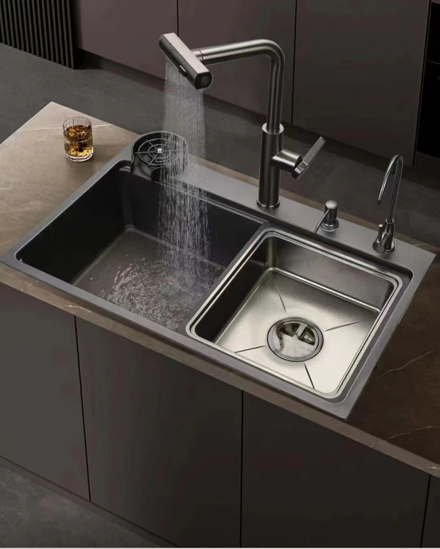 7646特厚纳米小米粒压纹304不锈钢水槽大单槽不锈钢厨房水槽