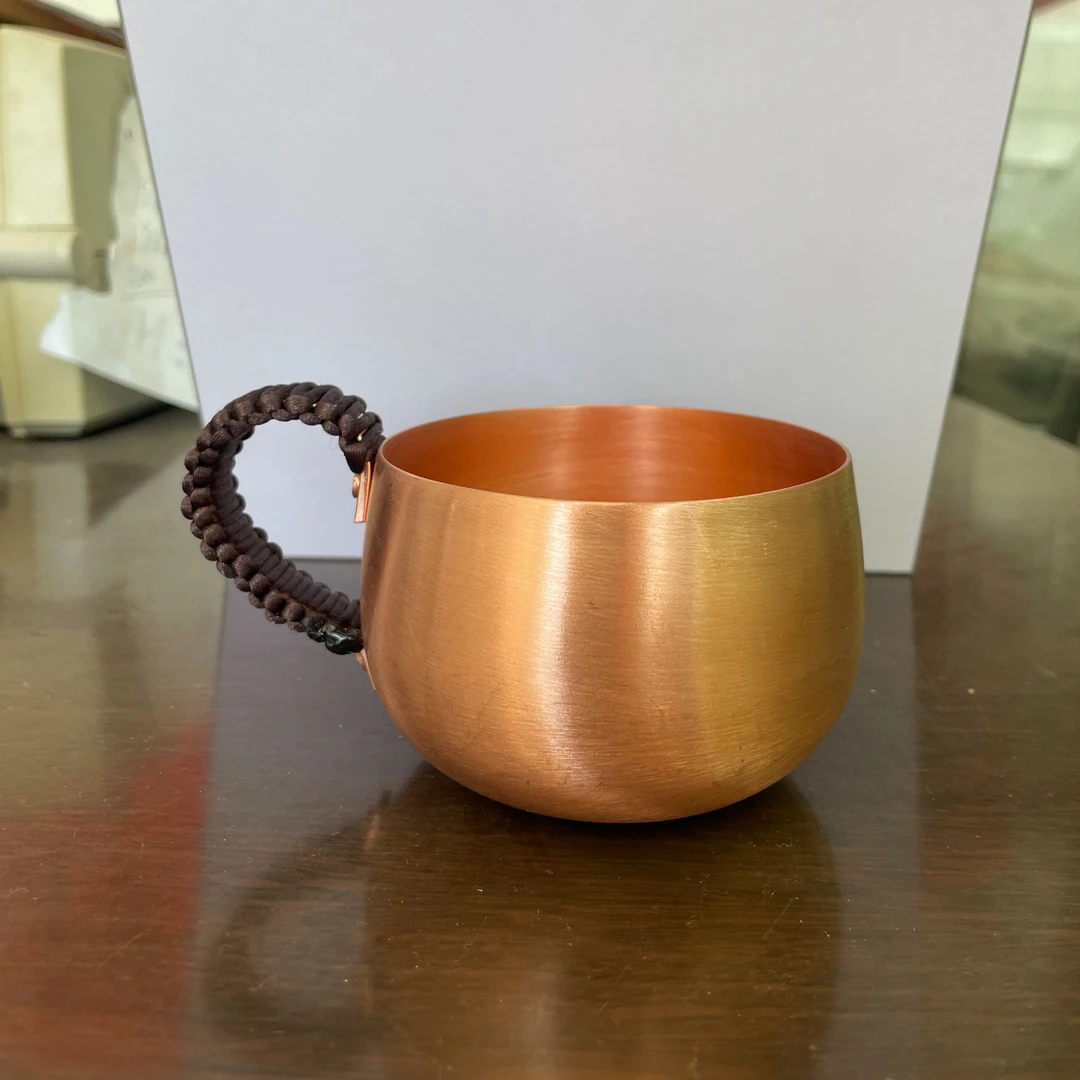 杯铜手工敞口冷饮杯啤酒杯锤纹复古纯手工大容量铜匠李