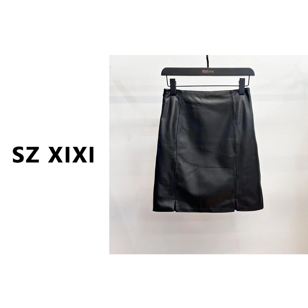 JIAYE CHAN  秋冬新款高腰显瘦小皮裙