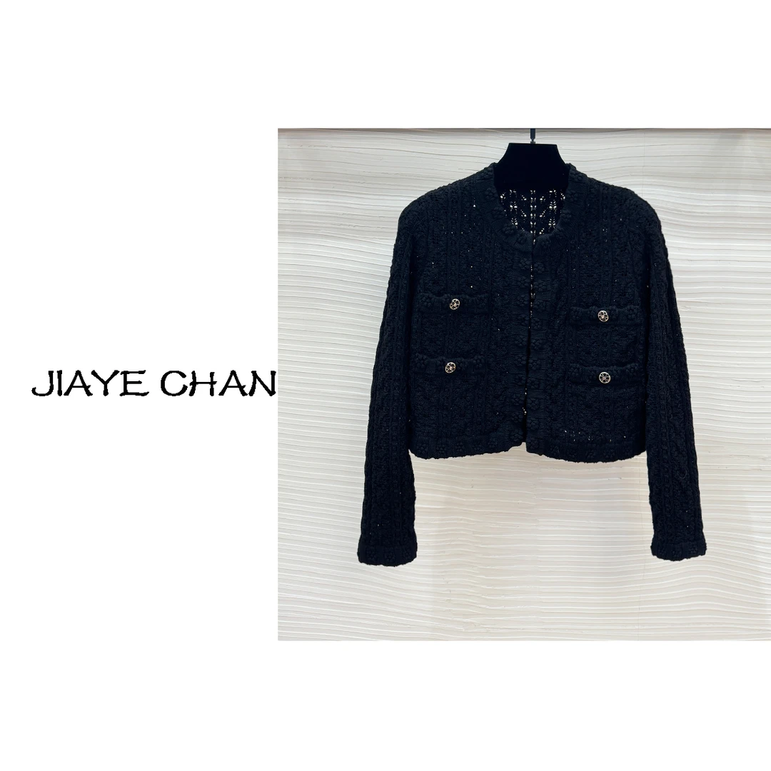 JIAYE CHAN   法式轻奢重工镂空开衫外套