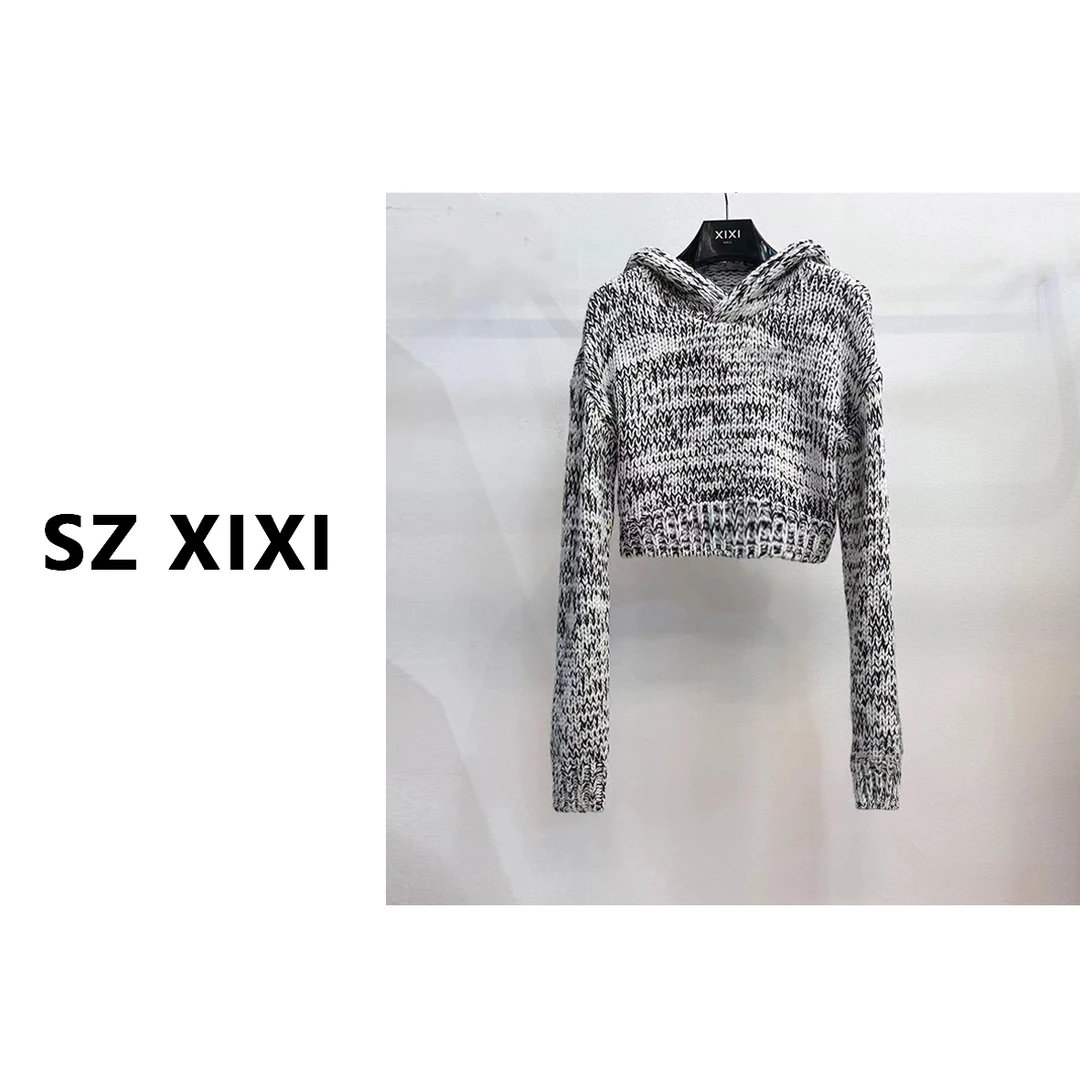 XIXI STUDIO 新款时尚带帽套头毛衣