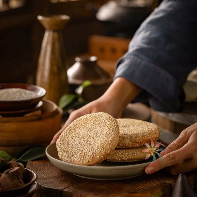 四川彭州特产红糖饼老式传统空心芝麻饼磁峰阳淼记酥/0lb蔬菜组合