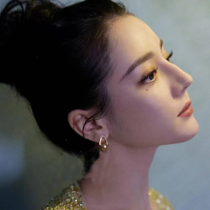 迪丽热巴同款耳环高级感耳环气质名媛风