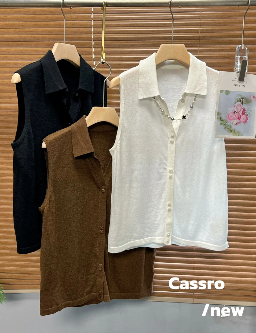 《琪姐家》2024秋季：新款女纯色打底无袖百搭修身秋冬显瘦时尚