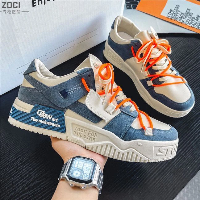 ZOCI季男鞋新款潮流百搭休闲运动鞋男原创小众厚底熊猫板鞋子男