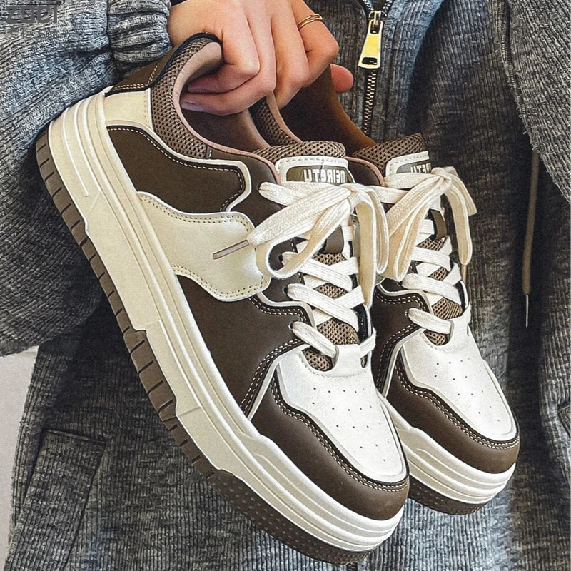 ZOCI新款网红鞋子男ins潮百搭小众学生美式板鞋厚底运动鞋男