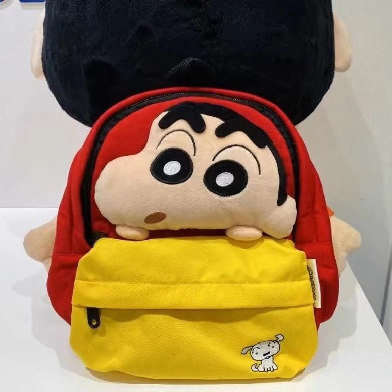琦琦新款可爱卡通蜡笔小新大头玩偶小新拼色双肩背包学生百搭书包