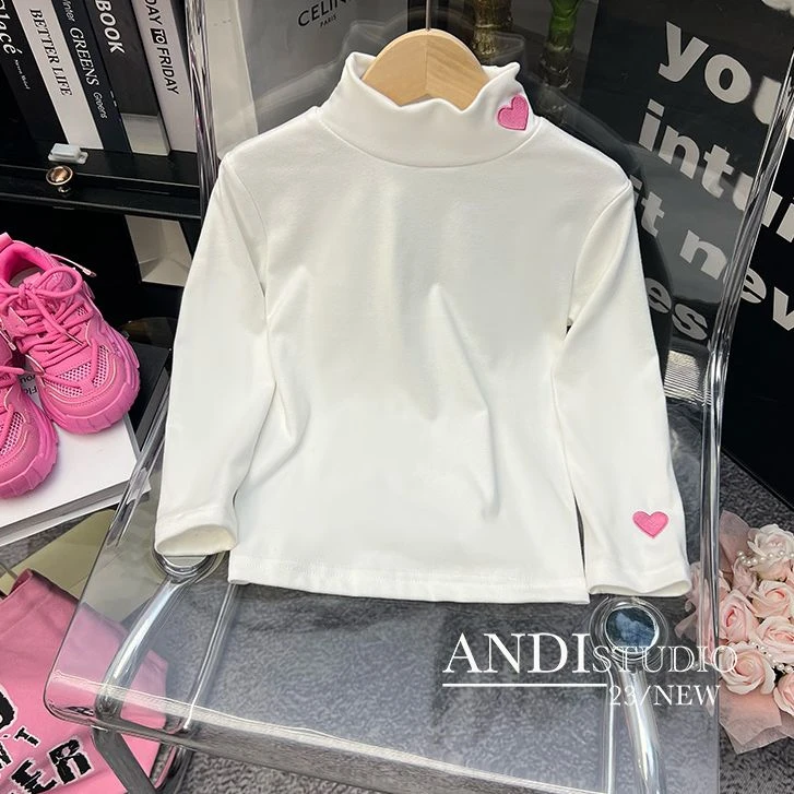 〖ANDI〗订制春秋季中大童新款爱心打底衫1868