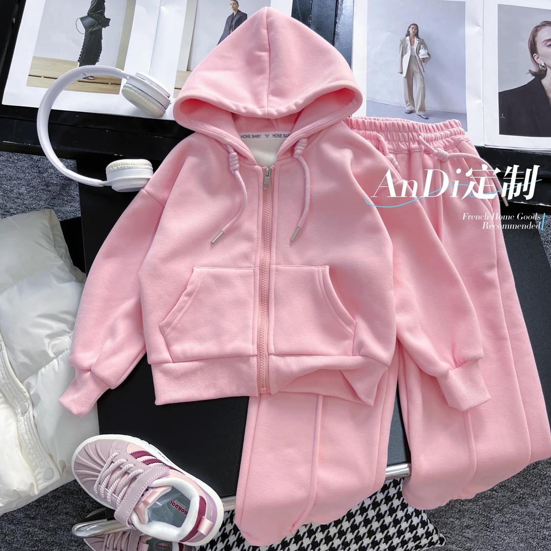 【ANDI】女童运动套装休闲连帽套装2740