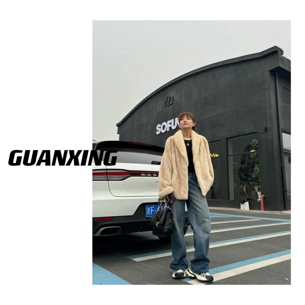 GUANXING 观星「布尔乔亚」冬季外套设计师时尚百搭水貂外套秋冬款