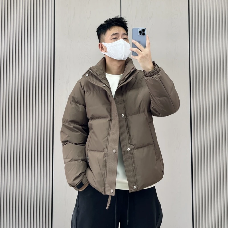 梅一天高级感无帽立领加厚羽绒服男24冬季新款休闲痞帅保暖外套潮