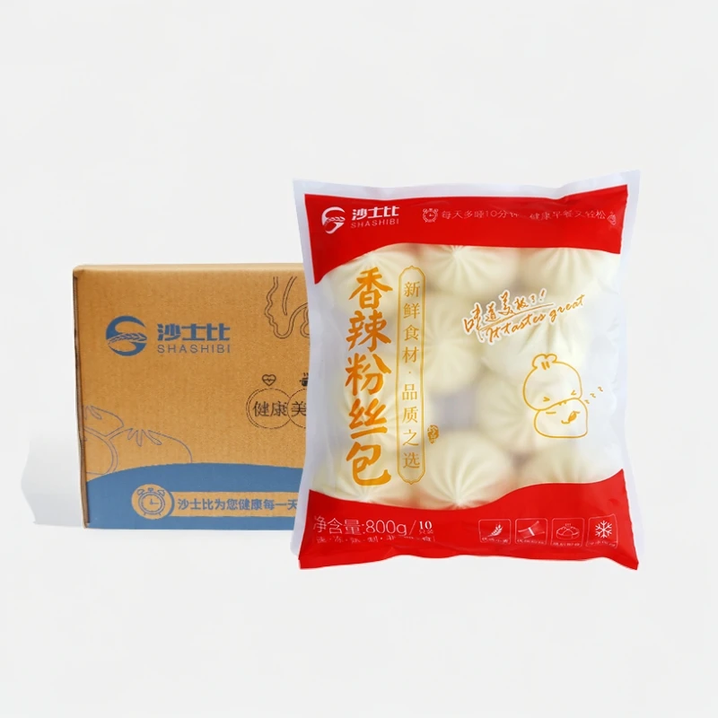 沙士比香辣粉丝包商用早餐半成品面点早餐店速冻包子食堂速食早餐