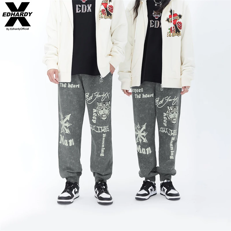 EDHARDY X虎头束脚卫裤高级感男装痞帅edx潮牌春夏X1A3VO20176