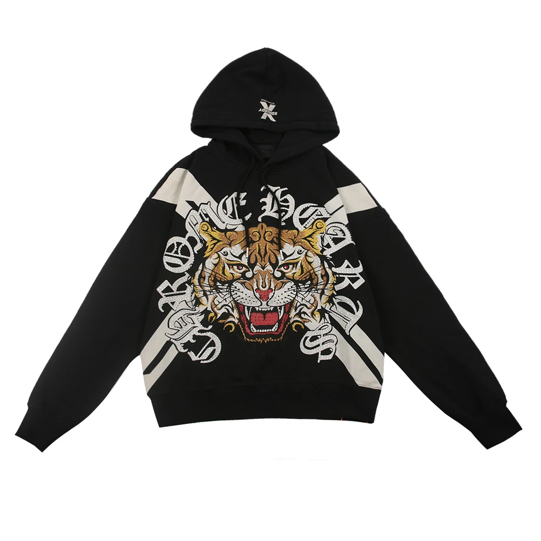 Ed hardy X十字架虎头休闲连帽男女装卫衣时尚秋冬潮牌X1NCU943